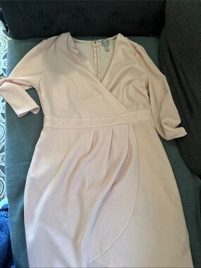 ASOS Pale Pink Wrap-Front Midi Dress